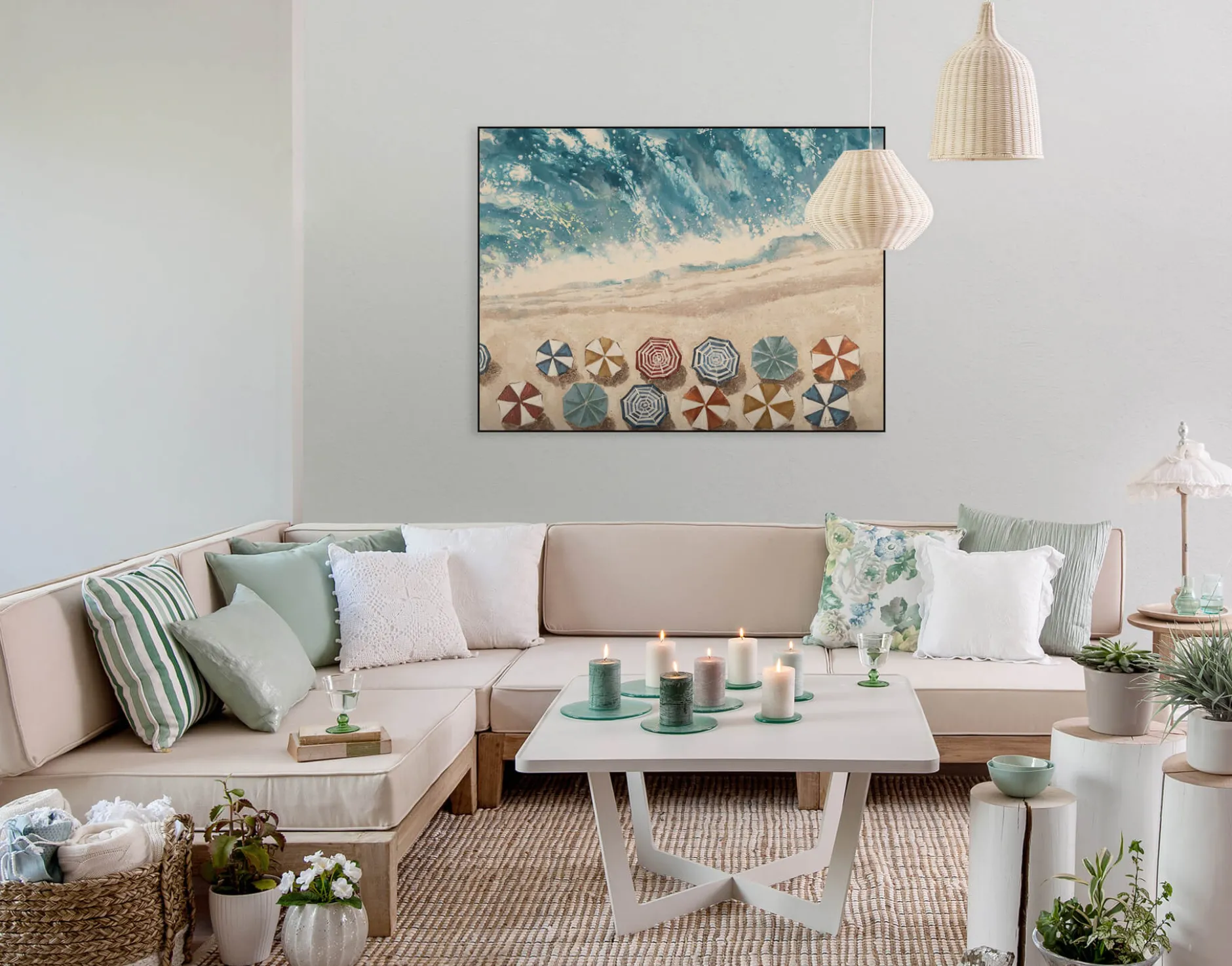 Handgemaltes Gemälde 'Erholung am Meer' 100x75cm | inkl. Echtheitszertifikat