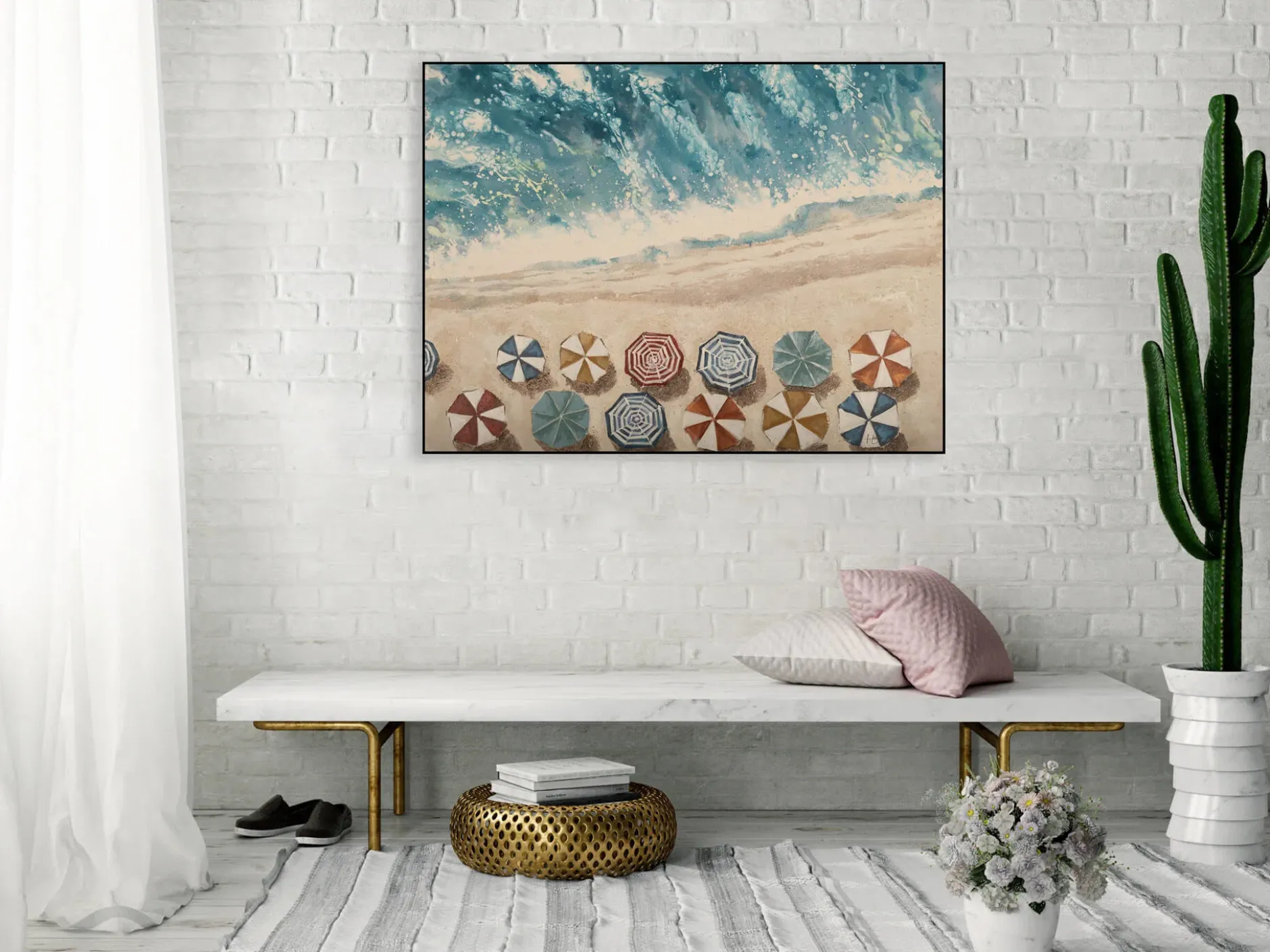 Handgemaltes Gemälde 'Erholung am Meer' 100x75cm | inkl. Echtheitszertifikat
