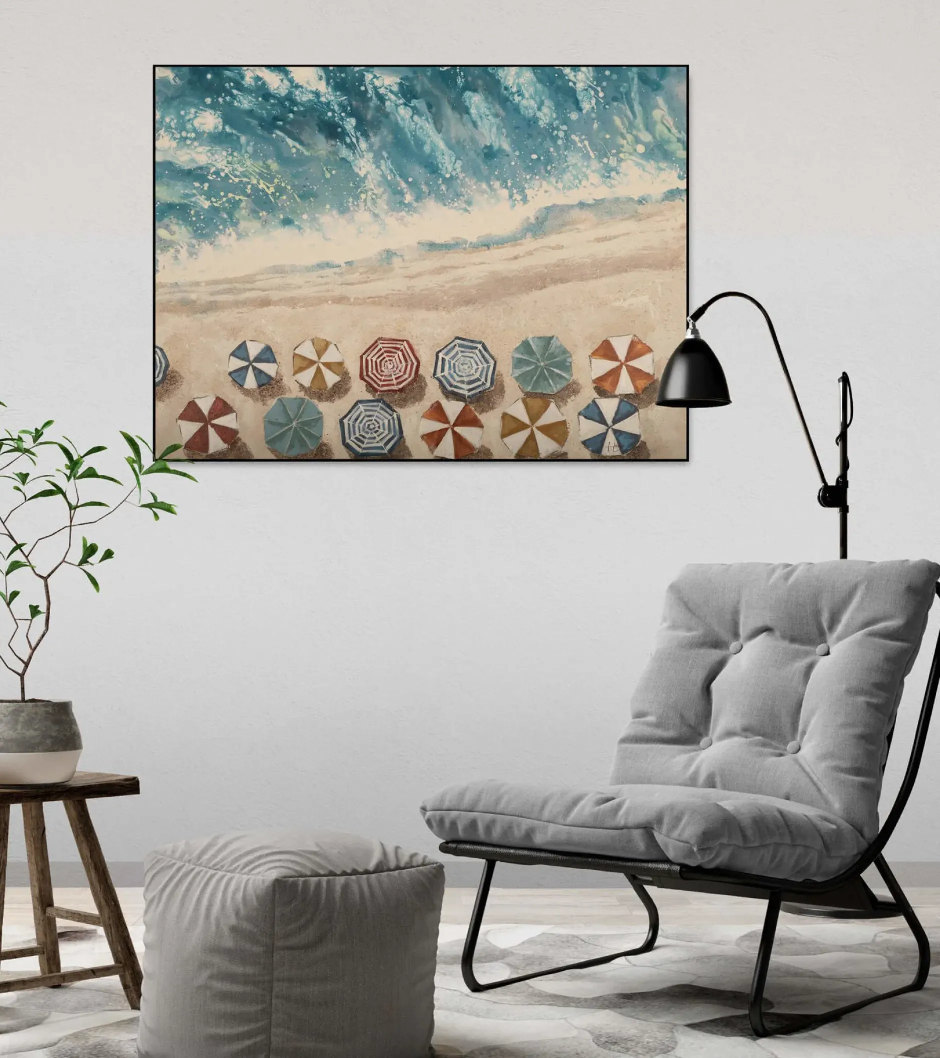 Handgemaltes Gemälde 'Erholung am Meer' 100x75cm | inkl. Echtheitszertifikat
