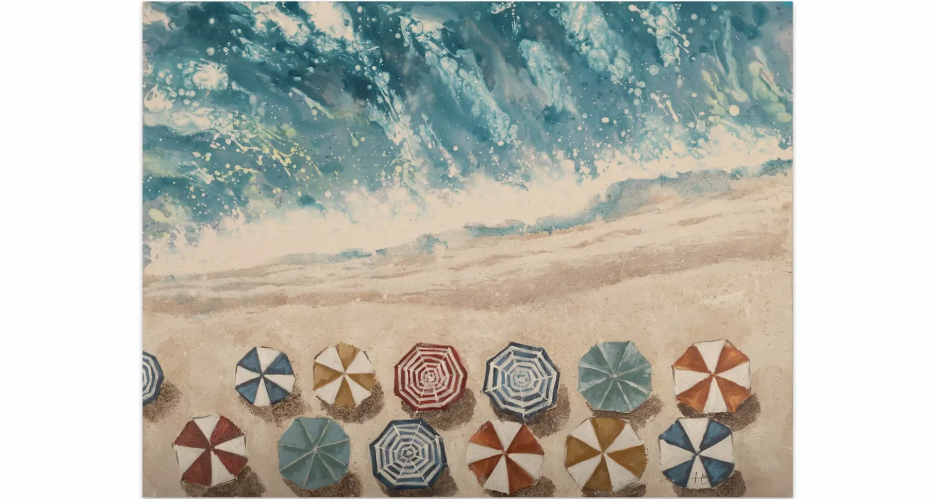 Handgemaltes Gemälde 'Erholung am Meer' 100x75cm | inkl. Echtheitszertifikat