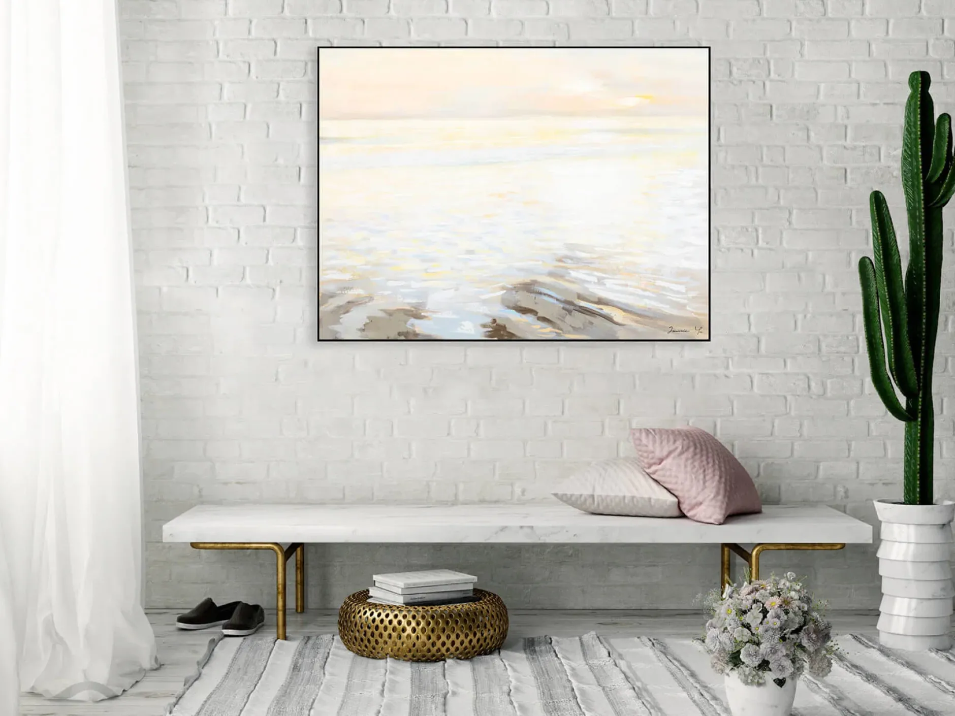 Handgemaltes Gemälde 'Erwachendes Meer' 100x75cm | inkl. Echtheitszertifikat