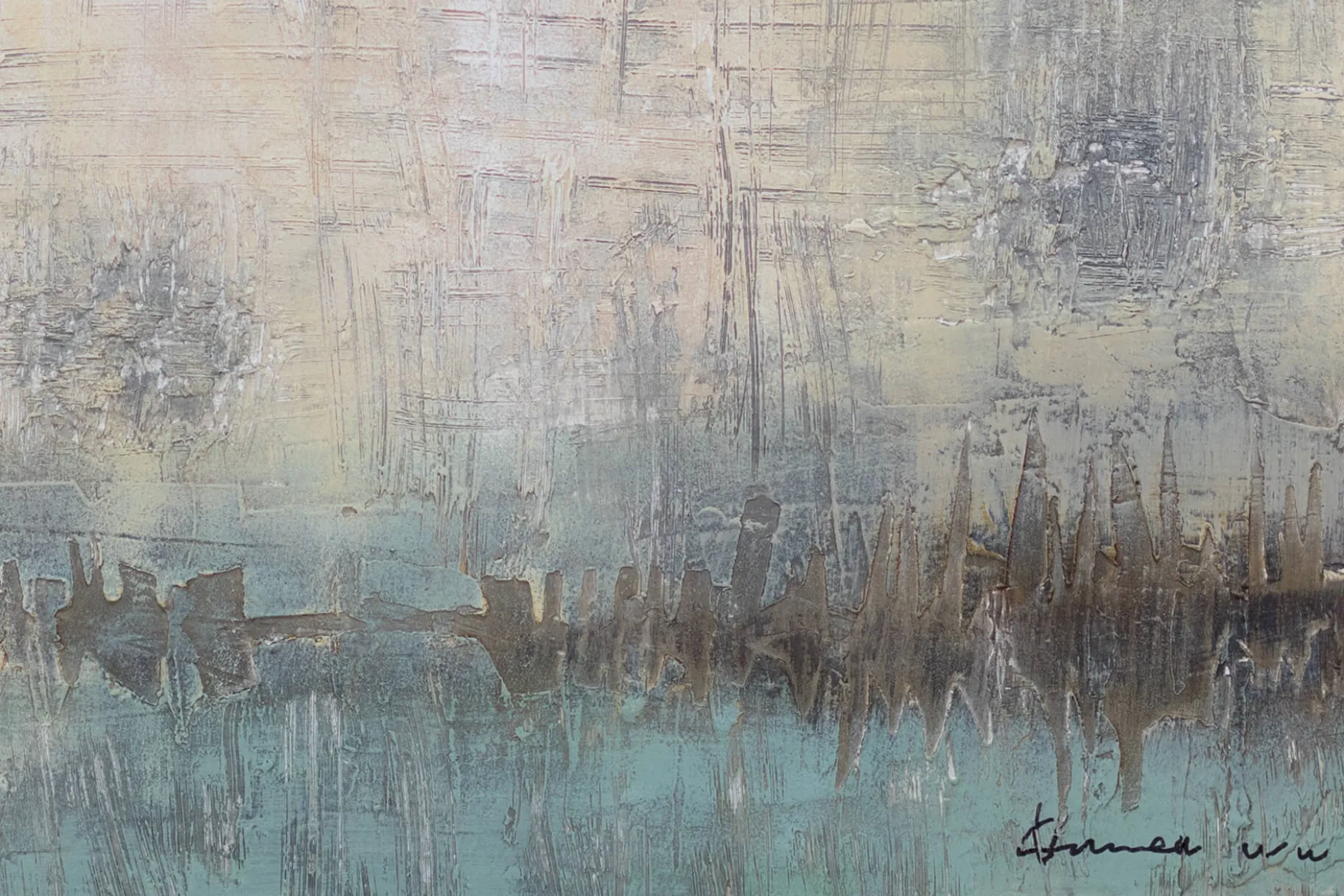 Handgemaltes Gemälde 'Eventful Day' 80x80cm | inkl. Echtheitszertifikat