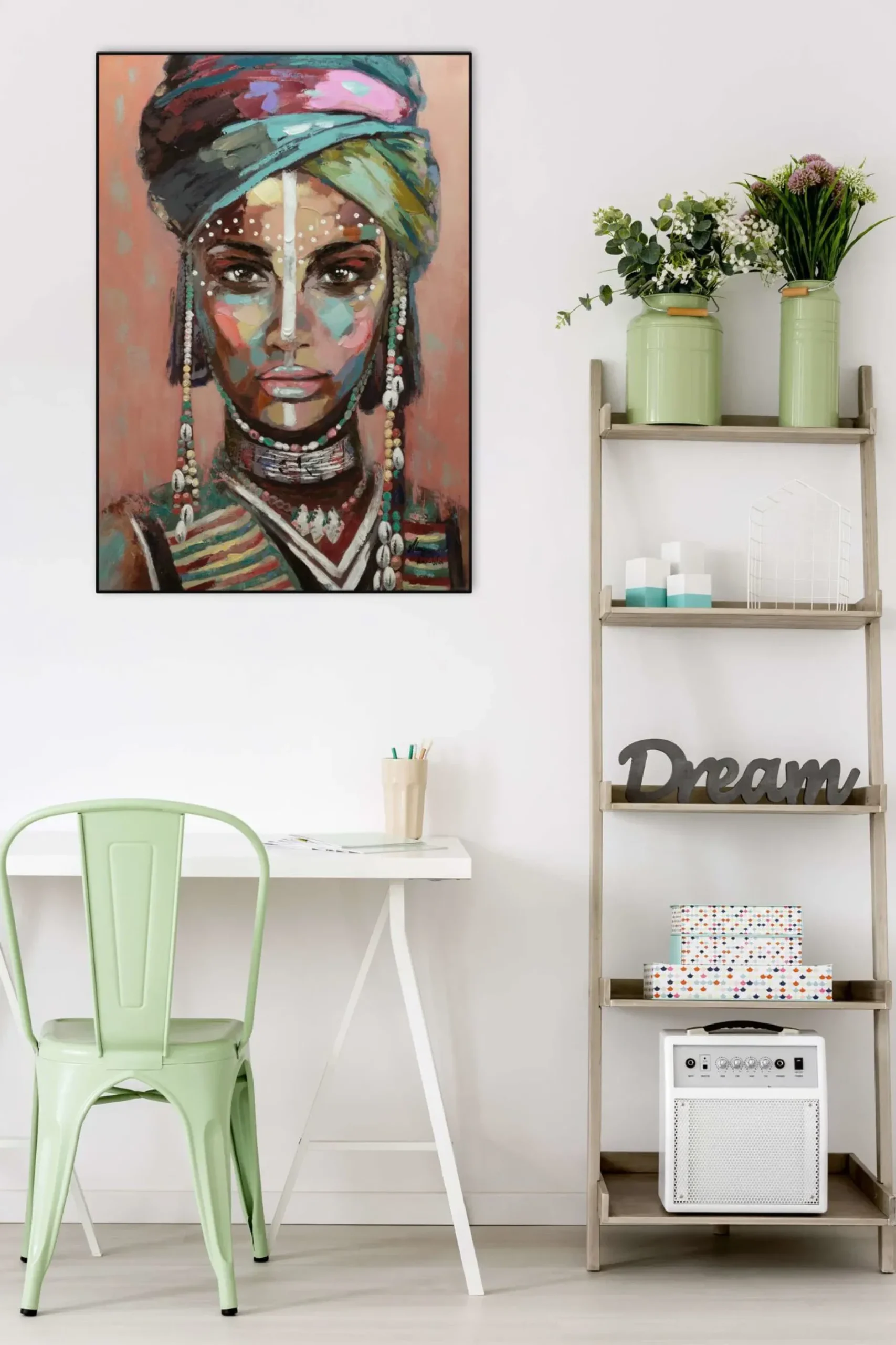 Handgemaltes Gemälde 'Exotische Schönheit' 70x100cm | inkl. Echtheitszertifikat