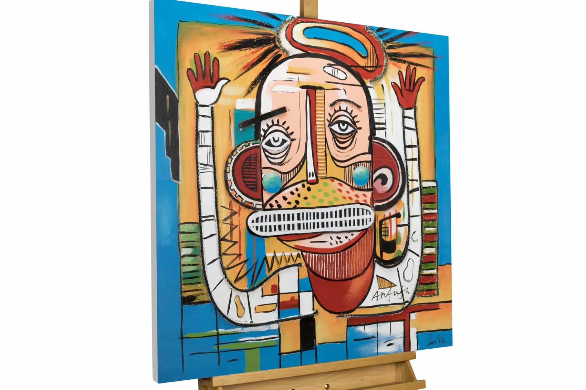 Handgemaltes Gemälde 'Exzentrischer Freund' 80x80cm | inkl. Echtheitszertifikat