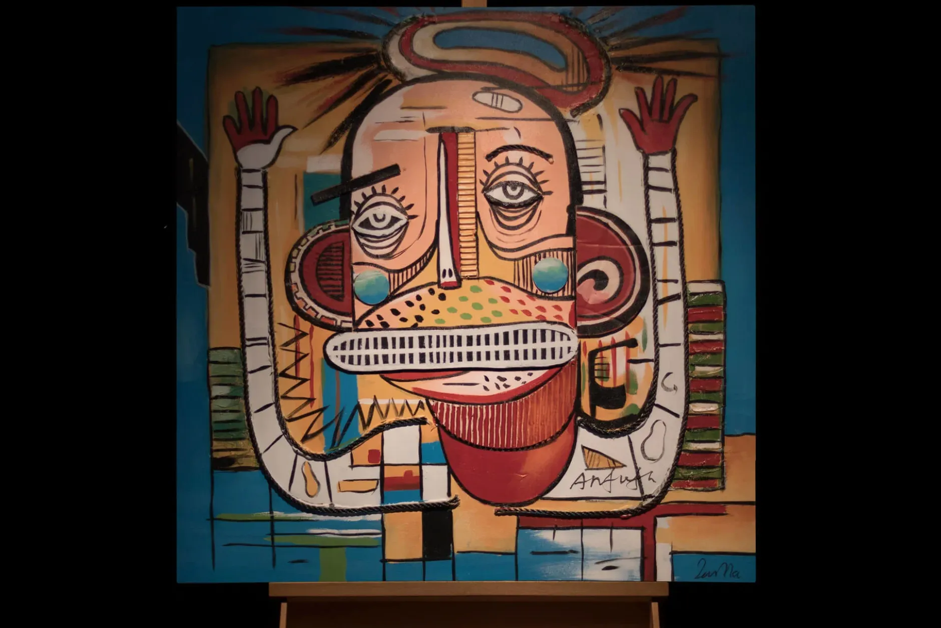 Handgemaltes Gemälde 'Exzentrischer Freund' 80x80cm | inkl. Echtheitszertifikat