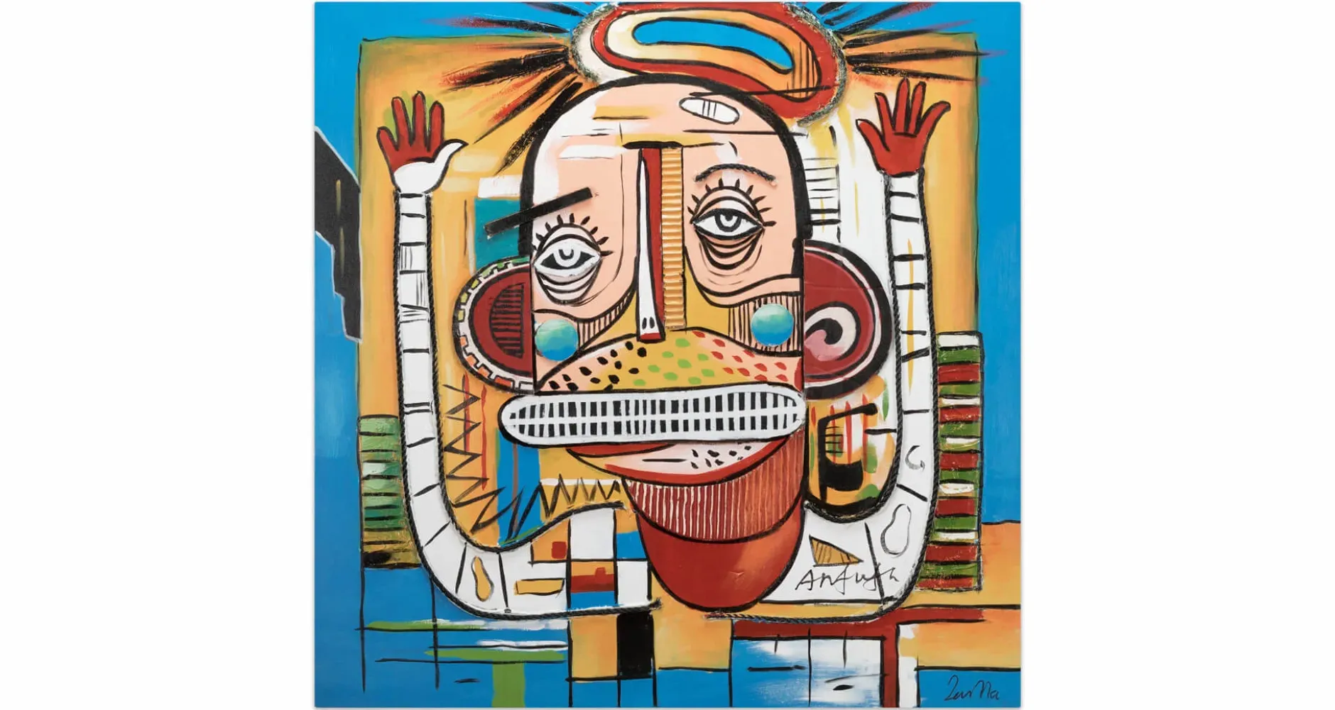 Handgemaltes Gemälde 'Exzentrischer Freund' 80x80cm | inkl. Echtheitszertifikat