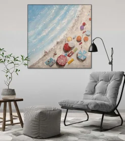 Handgemaltes Gemälde 'Eye of a Seagull' 80x80cm | inkl. Echtheitszertifikat