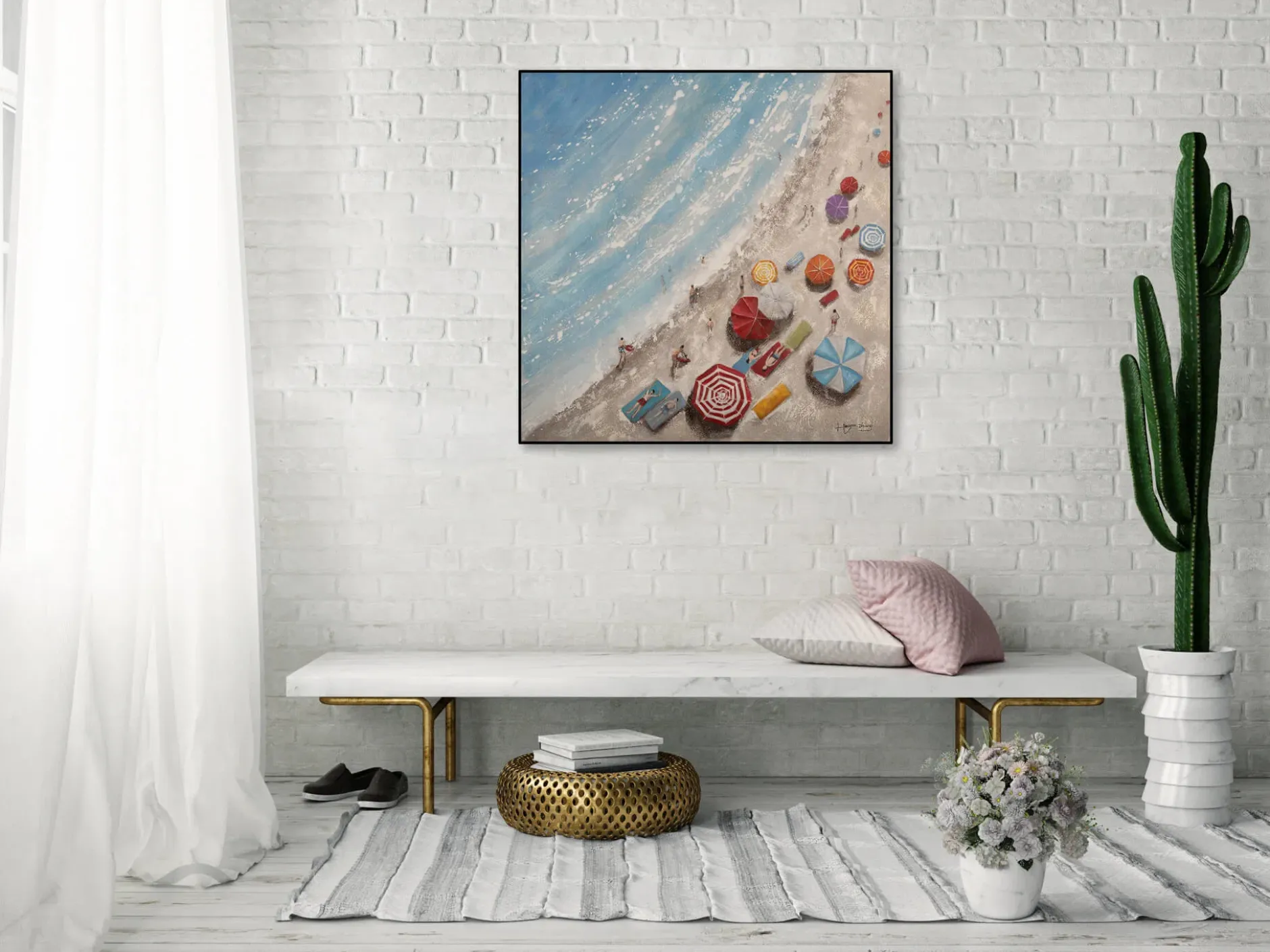 Handgemaltes Gemälde 'Eye of a Seagull' 80x80cm | inkl. Echtheitszertifikat