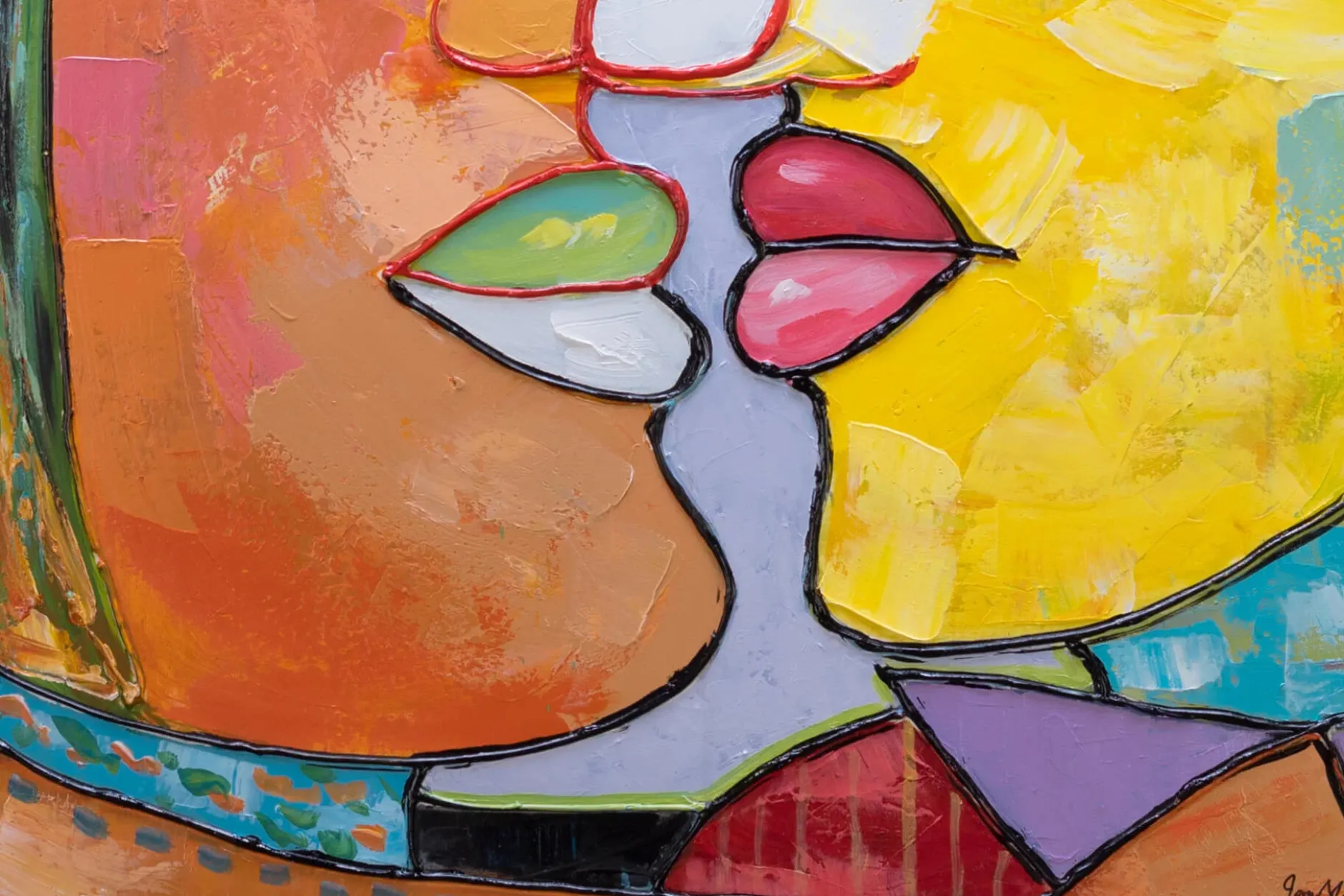 Handgemaltes Gemälde 'Face to Face' 75x100cm | inkl. Echtheitszertifikat