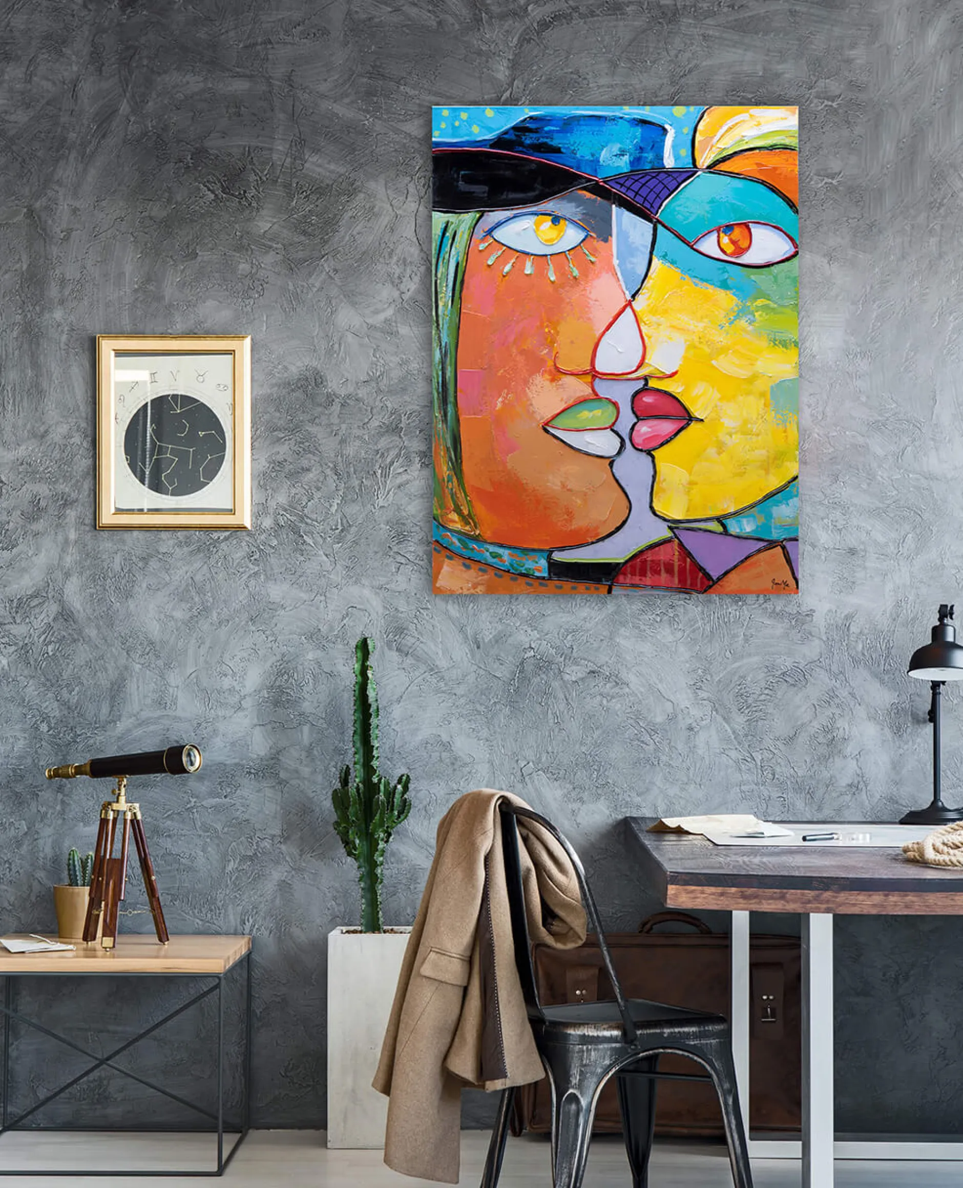 Handgemaltes Gemälde 'Face to Face' 75x100cm | inkl. Echtheitszertifikat
