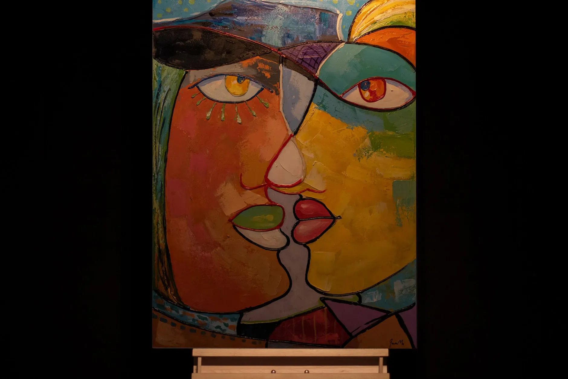 Handgemaltes Gemälde 'Face to Face' 75x100cm | inkl. Echtheitszertifikat