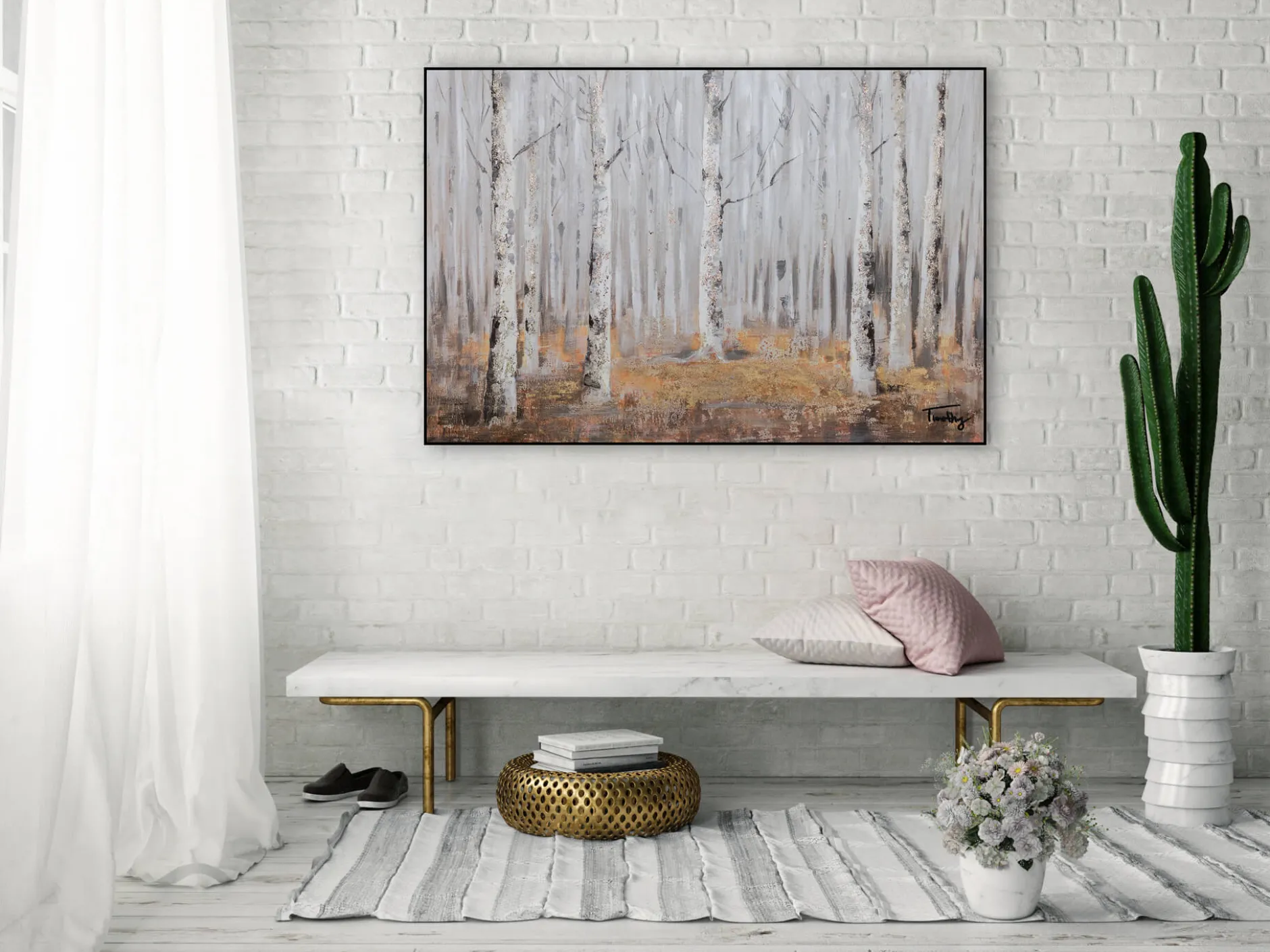 Handgemaltes Gemälde 'Fallende Blätter' 90x60cm | inkl. Echtheitszertifikat