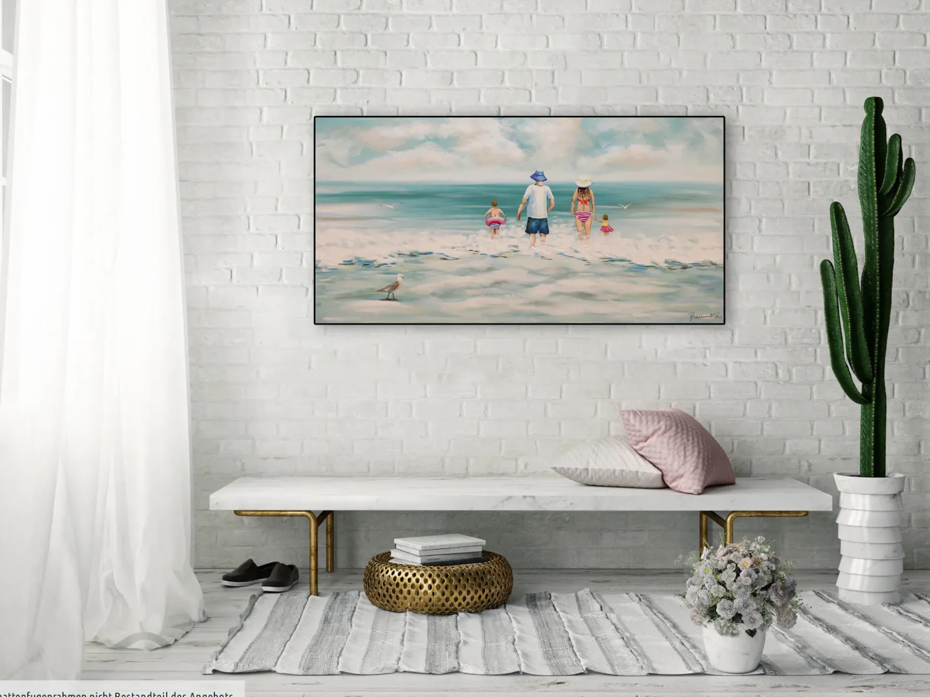 Handgemaltes Gemälde 'Familienzeit' 120x60cm | inkl. Echtheitszertifikat