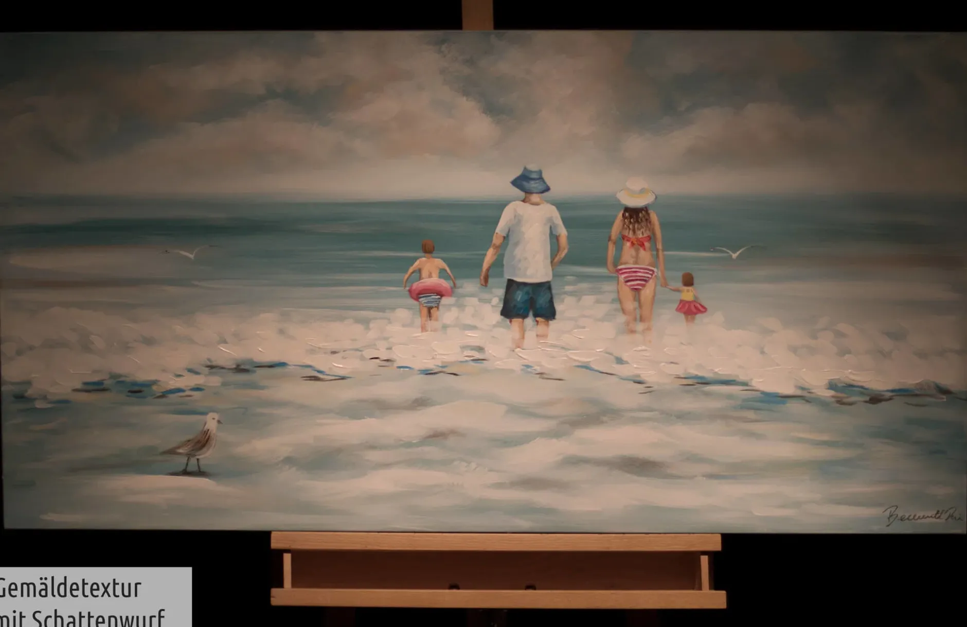 Handgemaltes Gemälde 'Familienzeit' 120x60cm | inkl. Echtheitszertifikat