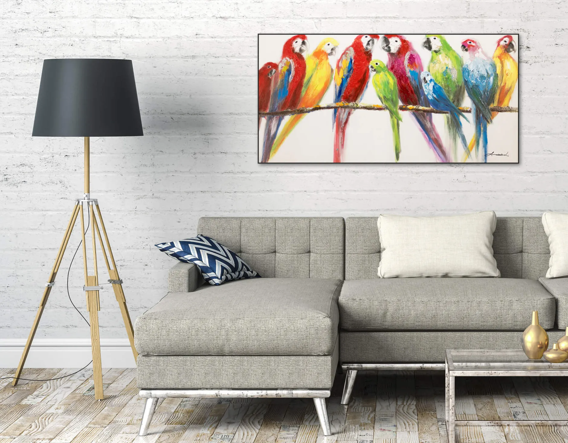 Handgemaltes Gemälde 'Familienportrait' 120x60cm | inkl. Echtheitszertifikat