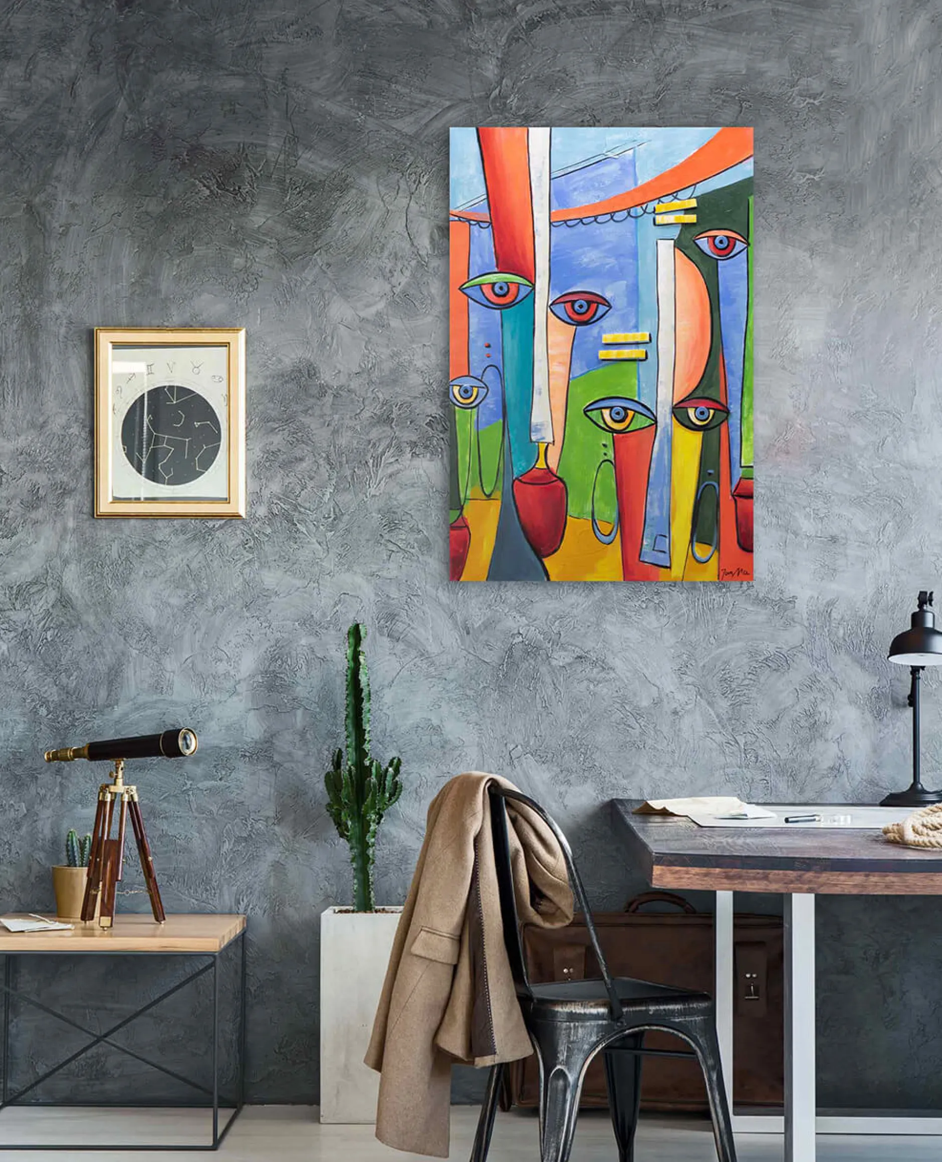 Handgemaltes Gemälde 'Farben der Gesellschaft' 60x90cm | inkl. Echtheitszertifikat