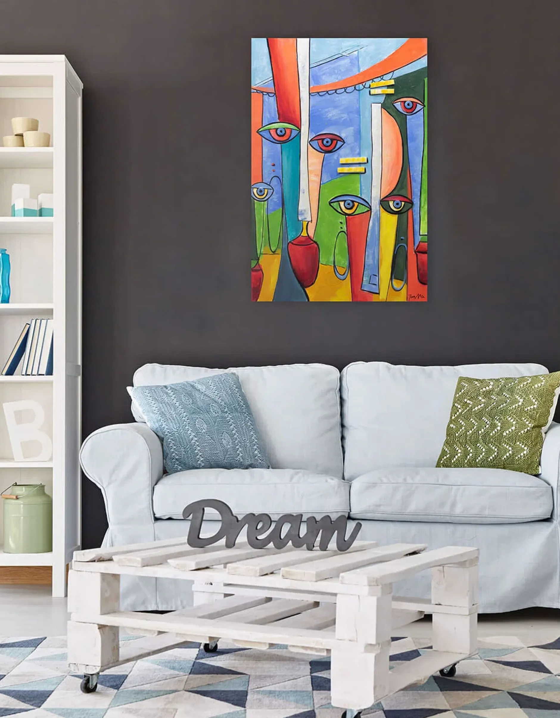 Handgemaltes Gemälde 'Farben der Gesellschaft' 60x90cm | inkl. Echtheitszertifikat