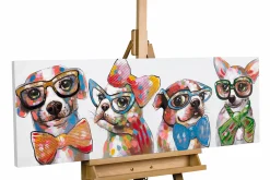 Handgemaltes Gemälde 'Fashionistas' 120x40cm | inkl. Echtheitszertifikat