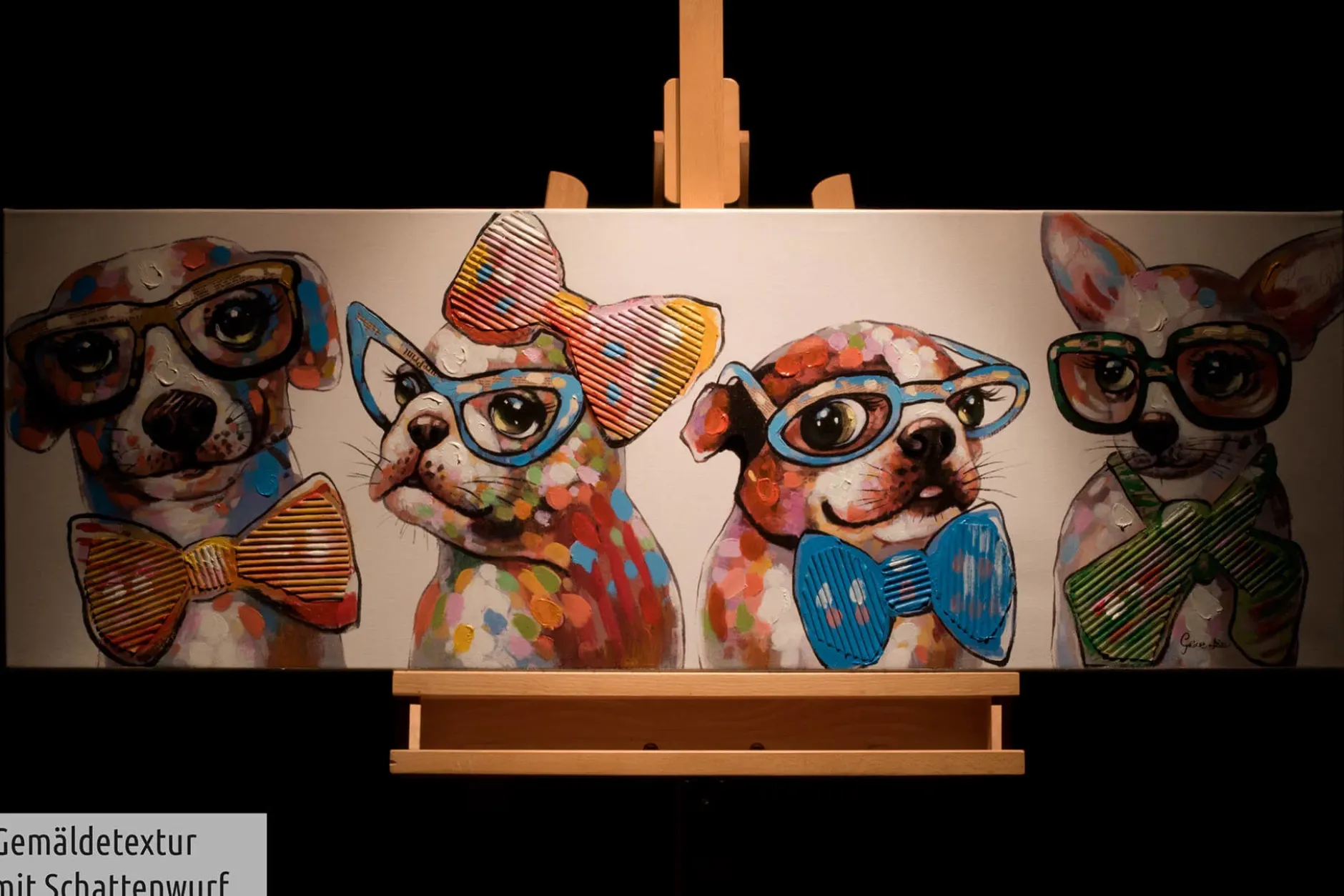Handgemaltes Gemälde 'Fashionistas' 120x40cm | inkl. Echtheitszertifikat