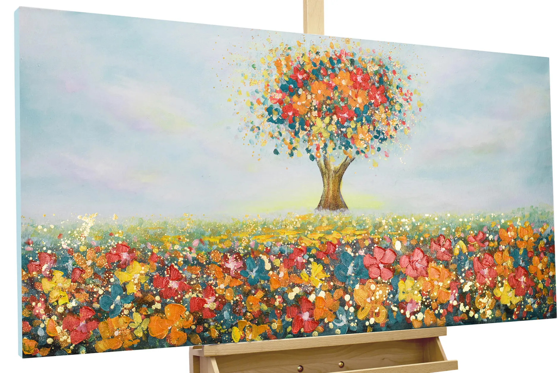 Handgemaltes Gemälde 'Feld der Facetten' 120x60cm | inkl. Echtheitszertifikat