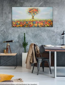 Handgemaltes Gemälde 'Feld der Facetten' 120x60cm | inkl. Echtheitszertifikat