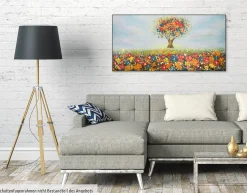 Handgemaltes Gemälde 'Feld der Facetten' 120x60cm | inkl. Echtheitszertifikat