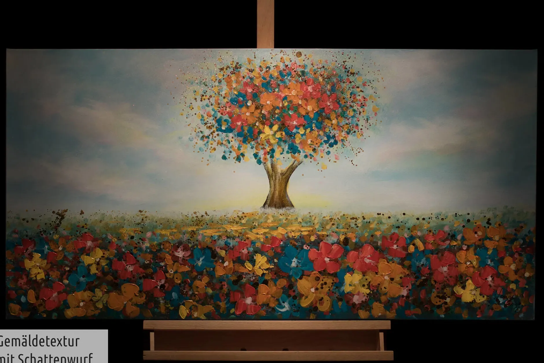 Handgemaltes Gemälde 'Feld der Facetten' 120x60cm | inkl. Echtheitszertifikat