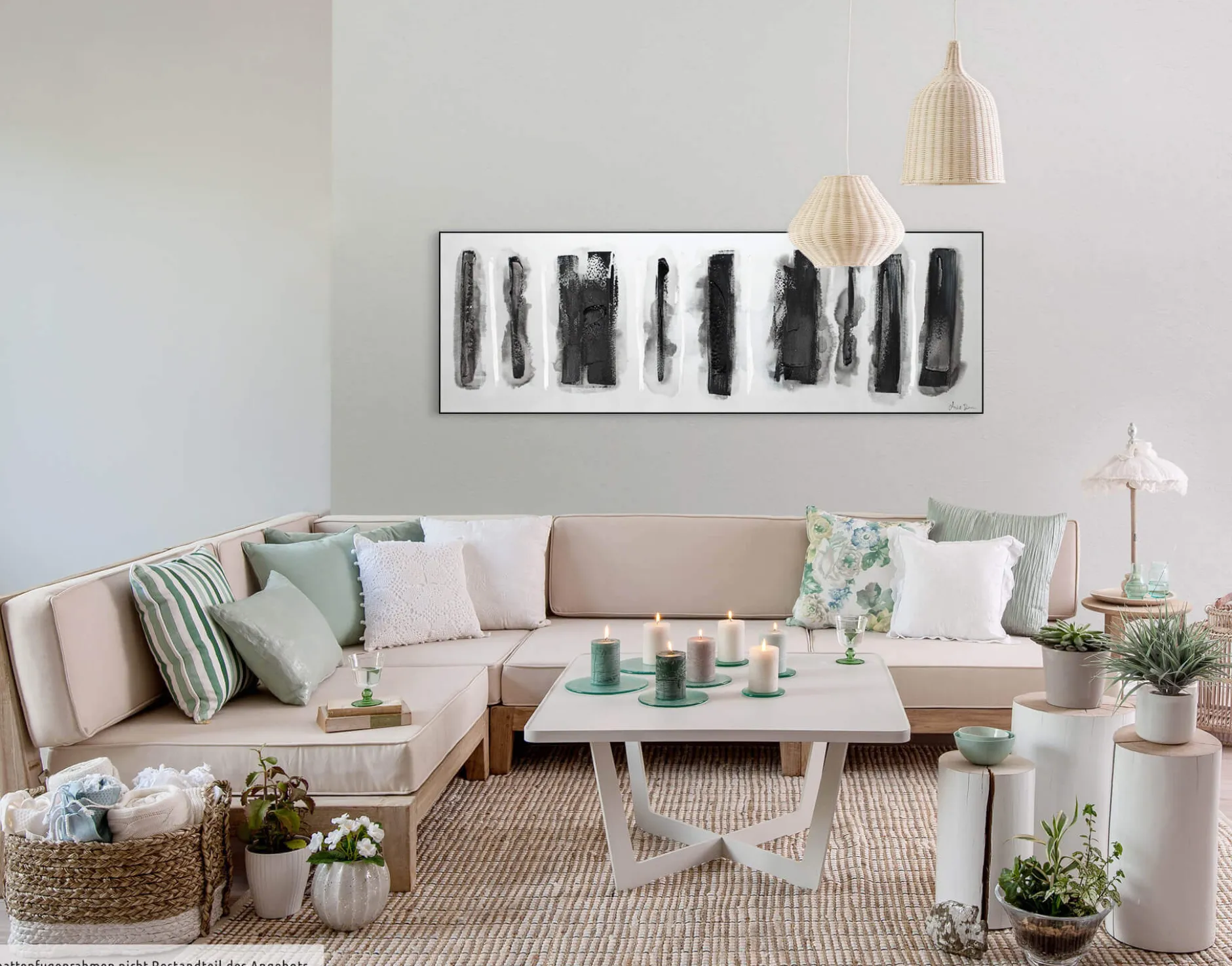 Handgemaltes Gemälde 'Fährten im Schnee' 150x50cm | inkl. Echtheitszertifikat