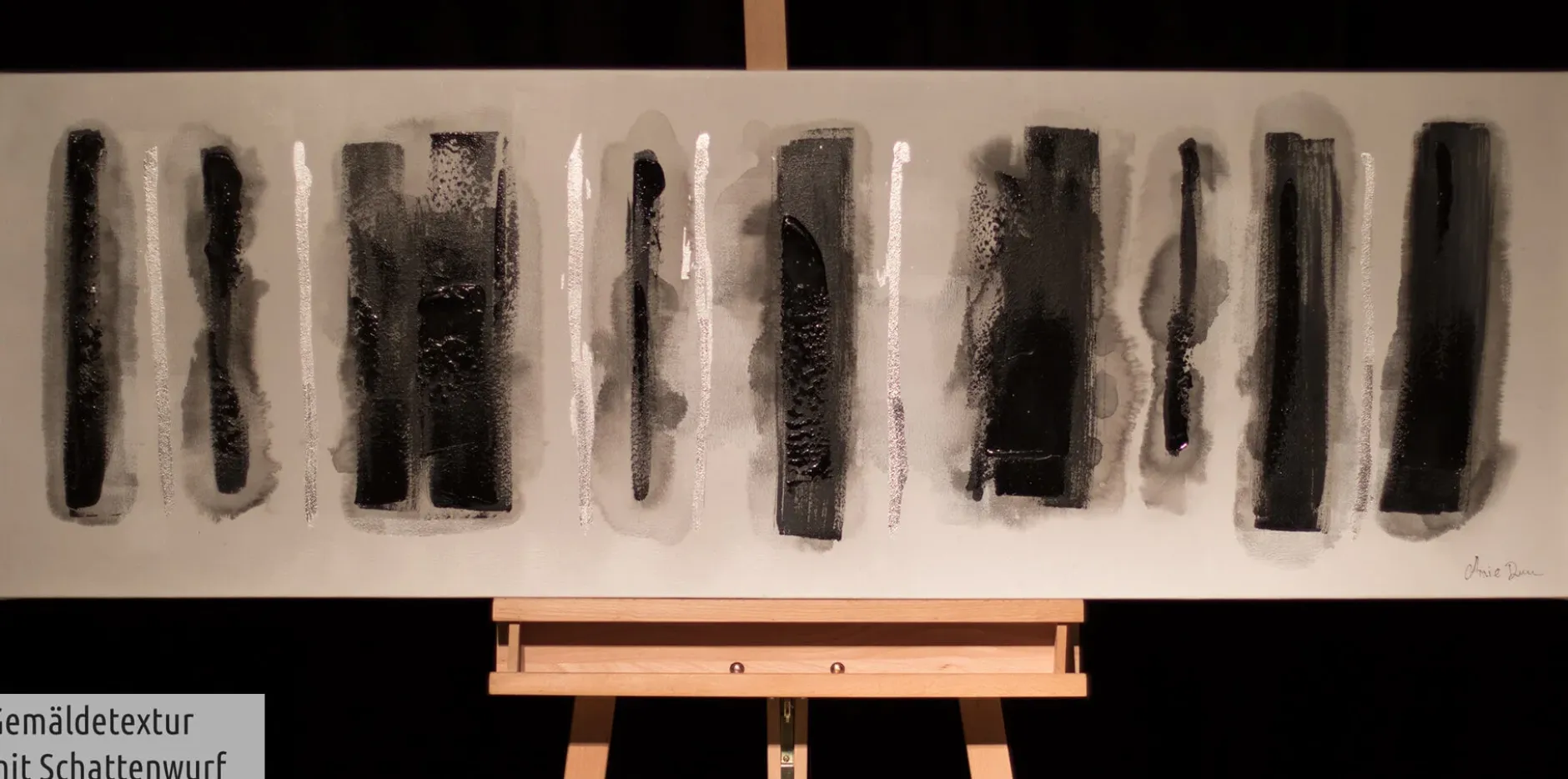 Handgemaltes Gemälde 'Fährten im Schnee' 150x50cm | inkl. Echtheitszertifikat
