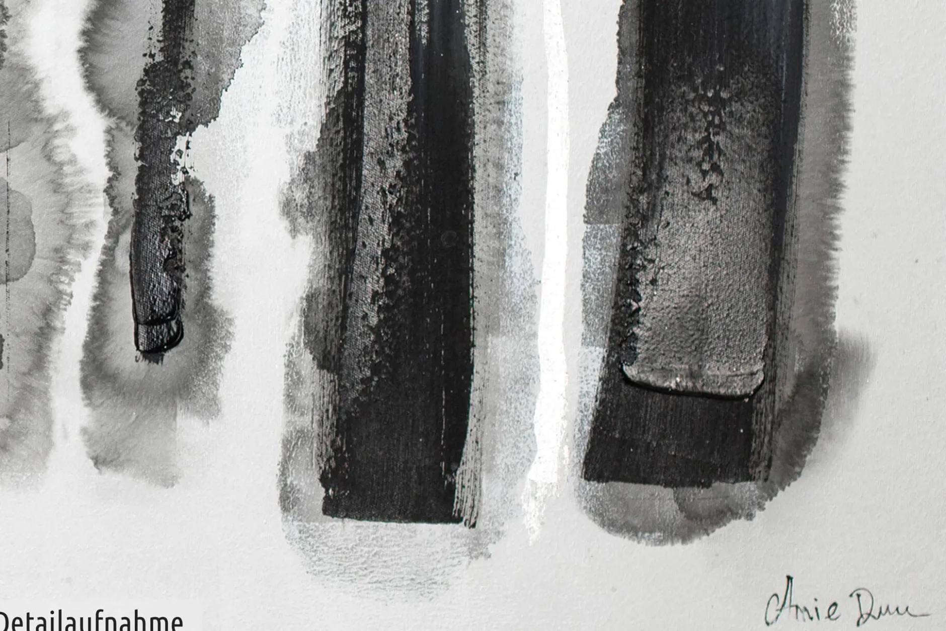 Handgemaltes Gemälde 'Fährten im Schnee' 150x50cm | inkl. Echtheitszertifikat