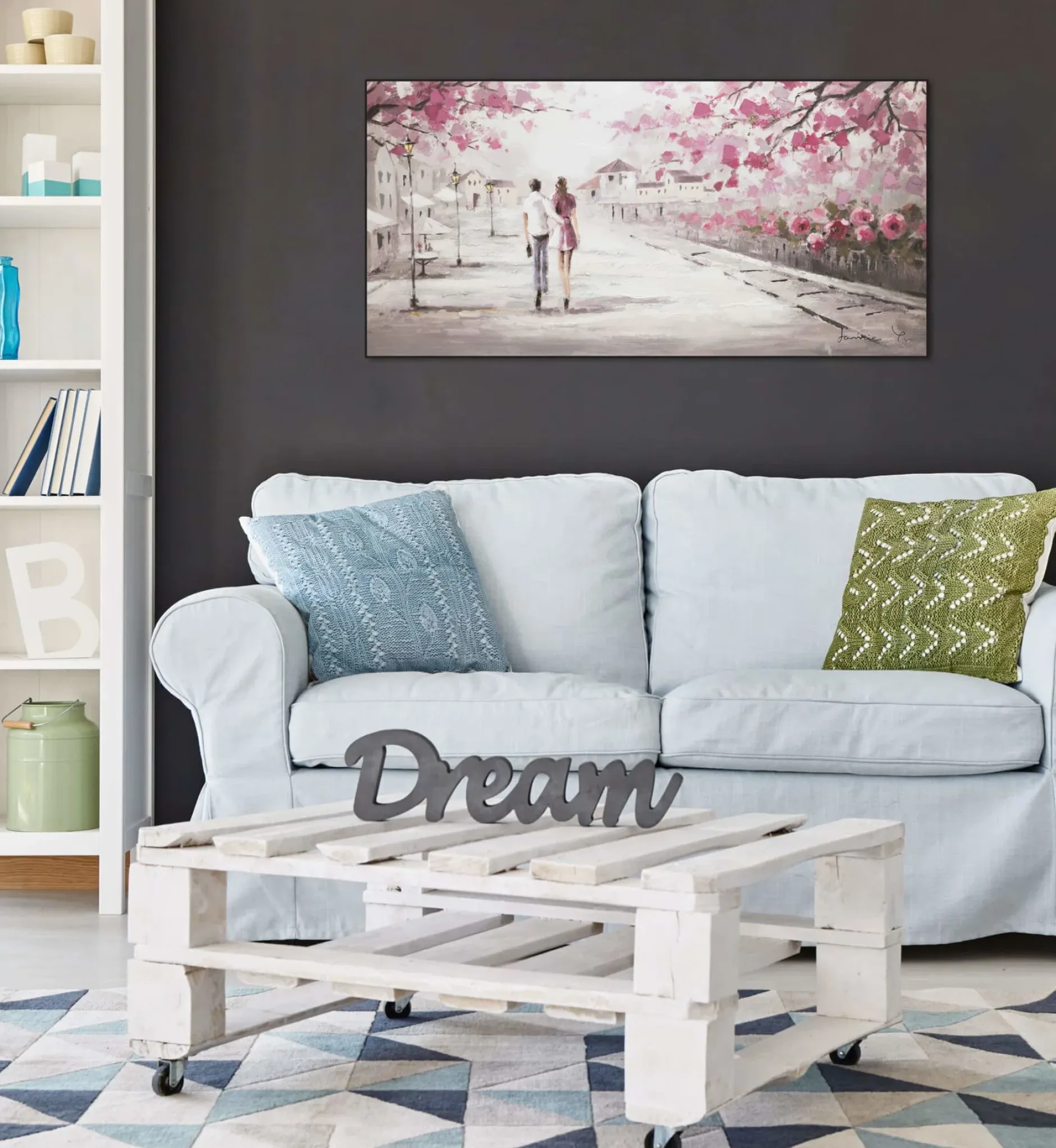 Handgemaltes Gemälde 'First Date' 120x60cm | inkl. Echtheitszertifikat