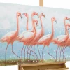 Handgemaltes Gemälde 'Flamingoclique' 120x60cm | inkl. Echtheitszertifikat