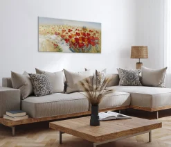 Handgemaltes Gemälde 'Flammende Blüten' 120x60cm | inkl. Echtheitszertifikat