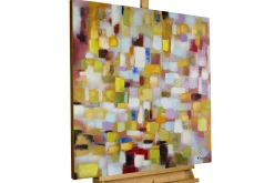 Handgemaltes Gemälde 'Flickenteppich in Pastell' 80x80cm | inkl. Echtheitszertifikat