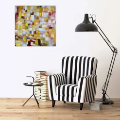 Handgemaltes Gemälde 'Flickenteppich in Pastell' 80x80cm | inkl. Echtheitszertifikat