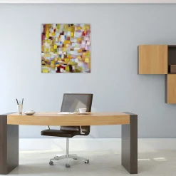 Handgemaltes Gemälde 'Flickenteppich in Pastell' 80x80cm | inkl. Echtheitszertifikat