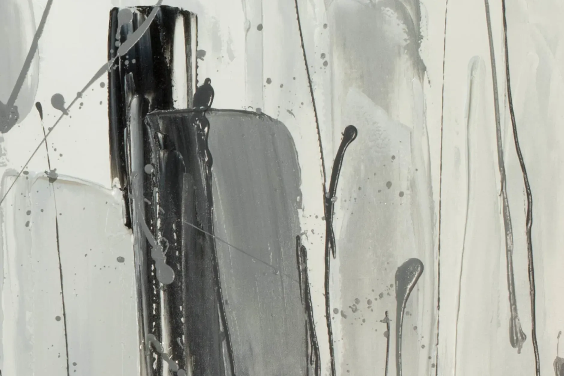 Handgemaltes Gemälde 'Fließende Asche' 150x50cm | inkl. Echtheitszertifikat