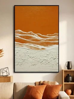 Handgemaltes Gemälde 'Fließender Orange Horizont' | Echtheitszertifikat inklusive