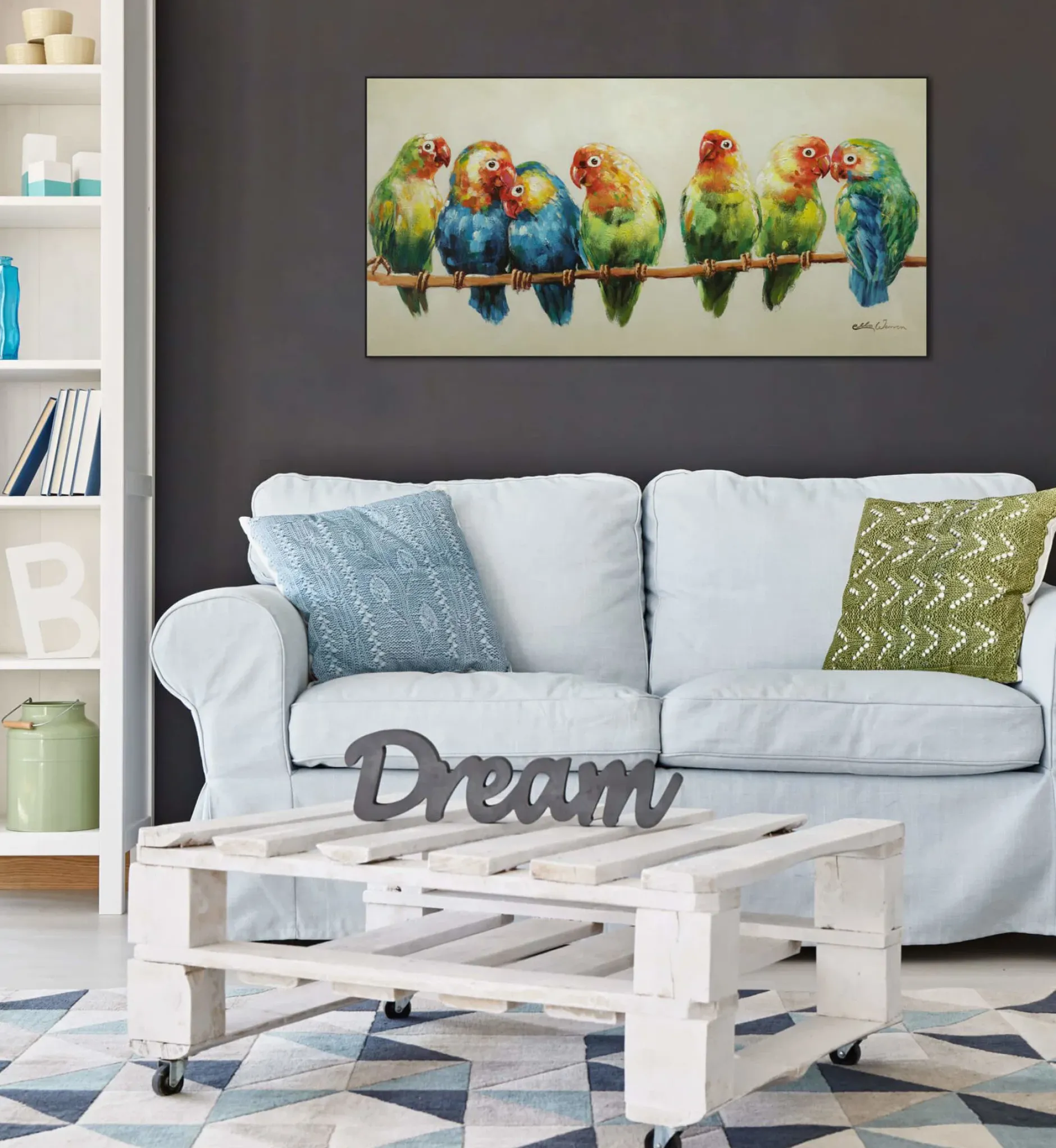 Handgemaltes Gemälde 'Flock Together' 120x60cm | inkl. Echtheitszertifikat