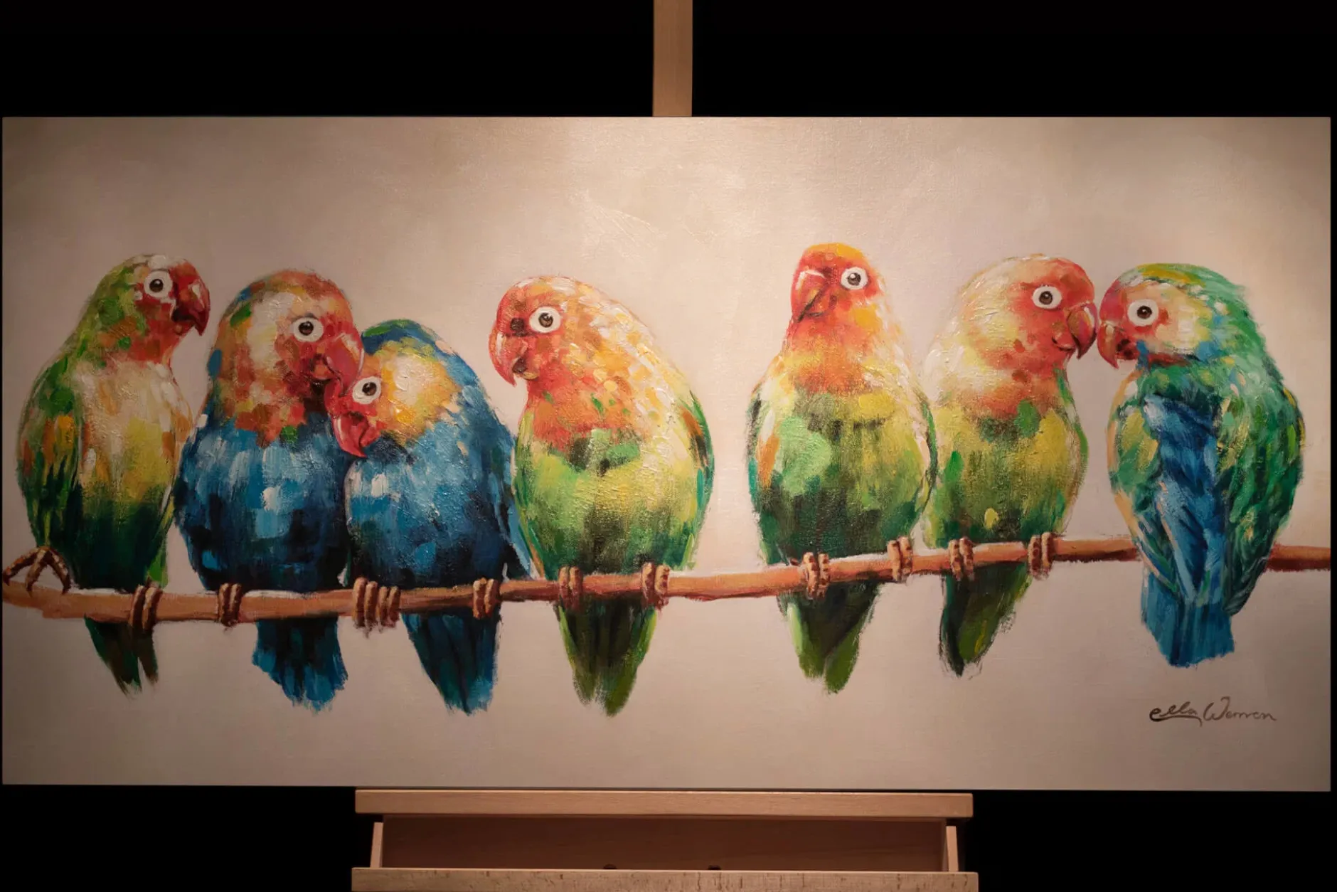 Handgemaltes Gemälde 'Flock Together' 120x60cm | inkl. Echtheitszertifikat