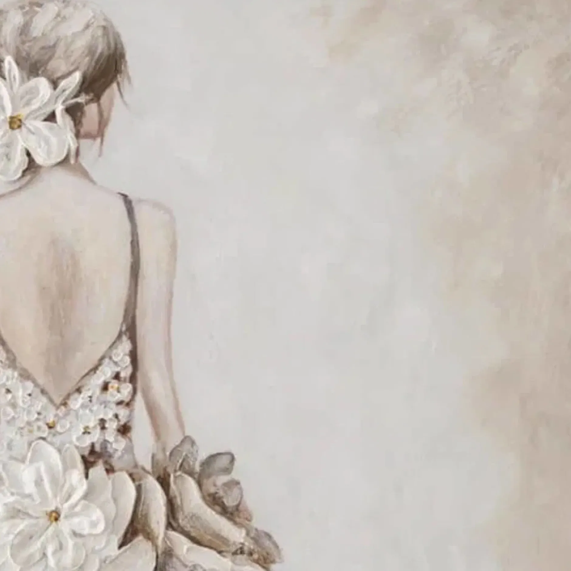 Handgemaltes Gemälde 'Floral Bride Bliss' 80x80cm | inkl. Echtheitszertifikat