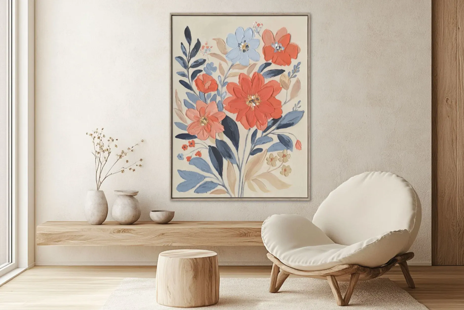 Handgemaltes Gemälde 'Floral Friendship' 60x80cm | inkl. Echtheitszertifikat