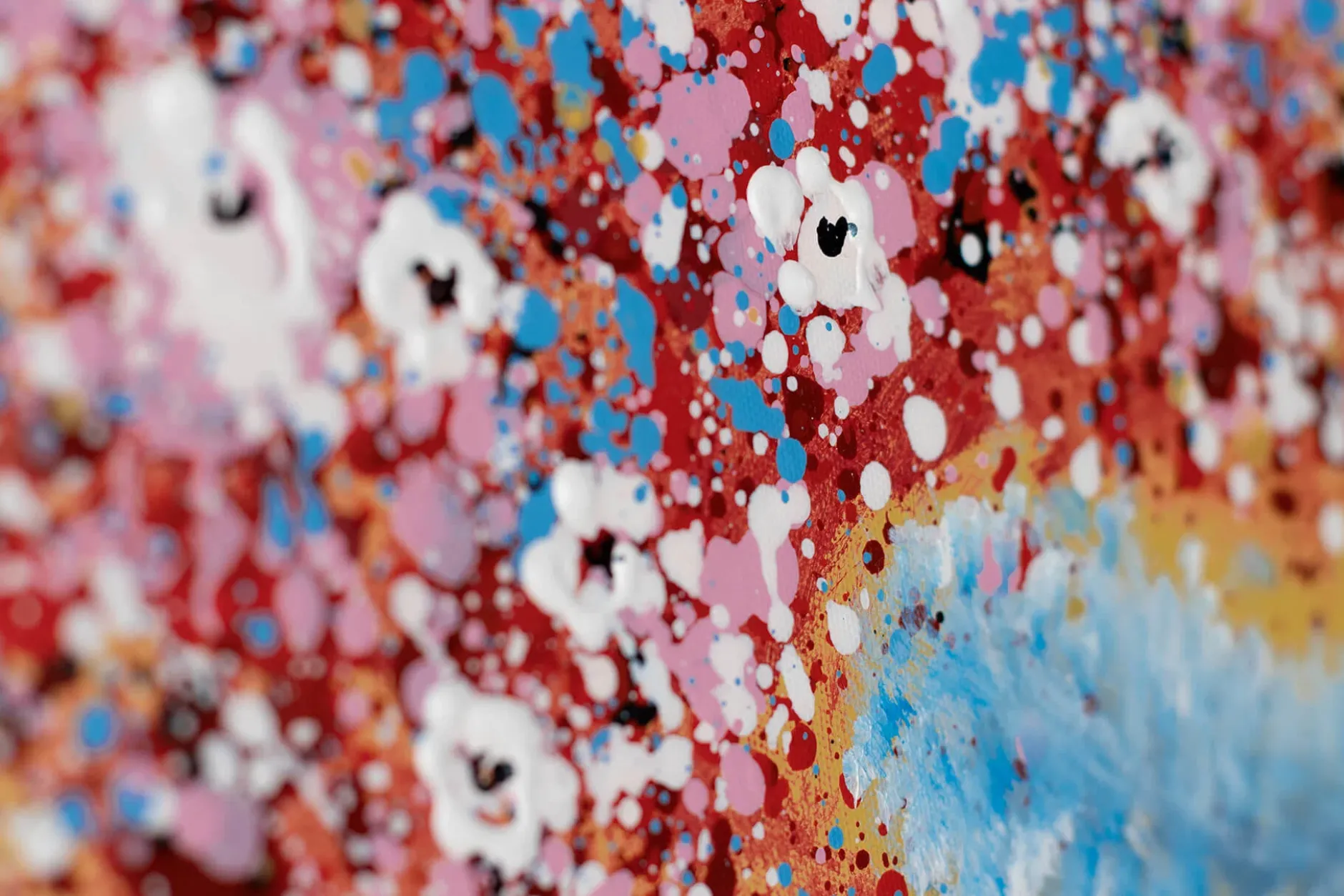 Handgemaltes Gemälde 'Floral Peacock' 90x60cm | inkl. Echtheitszertifikat