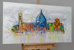 Handgemaltes Gemälde 'Florence Skyline Silhouette' 120x60cm | inkl. Echtheitszertifikat