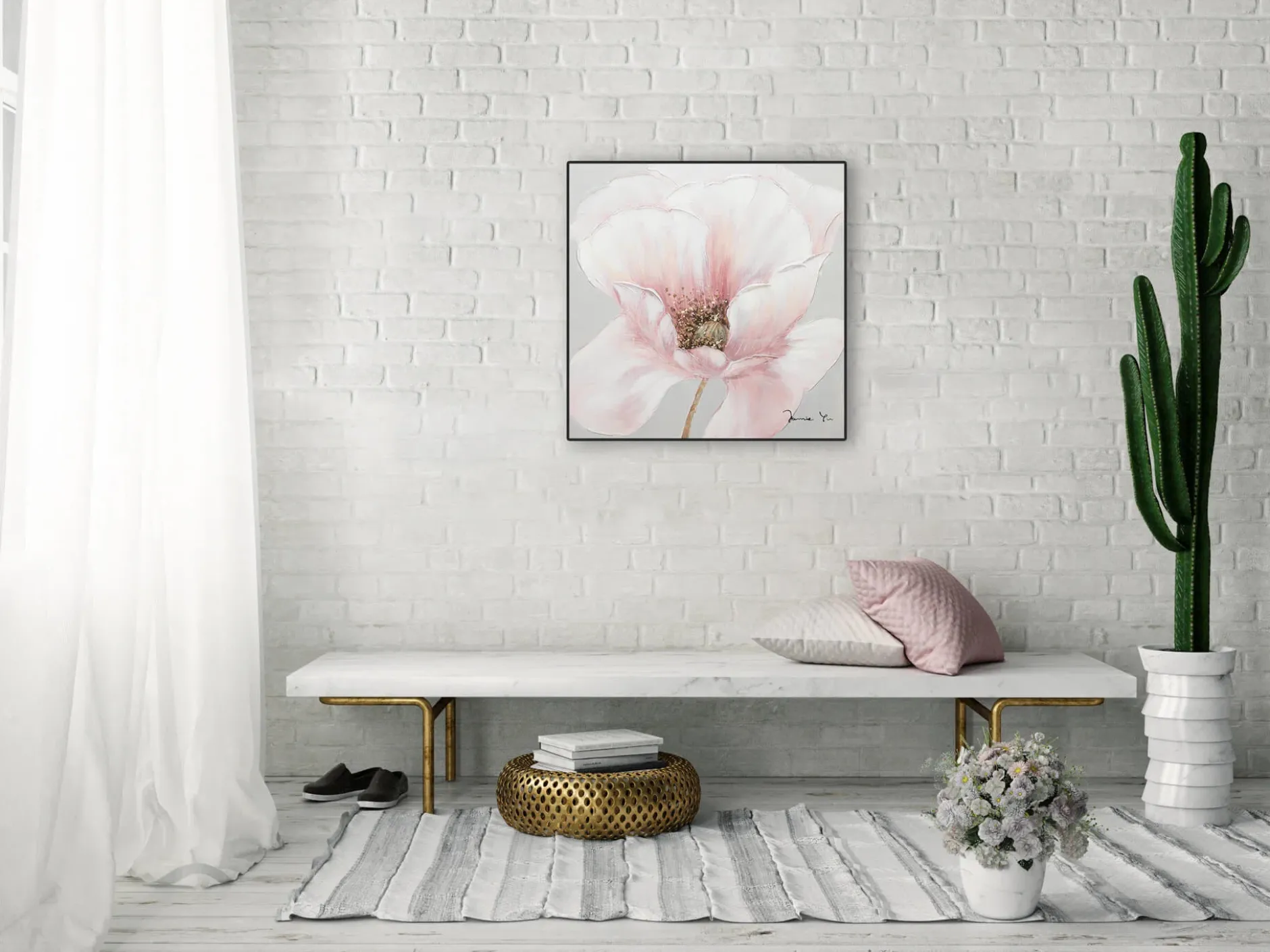 Handgemaltes Gemälde 'Flower of Faith' 60x60cm | inkl. Echtheitszertifikat