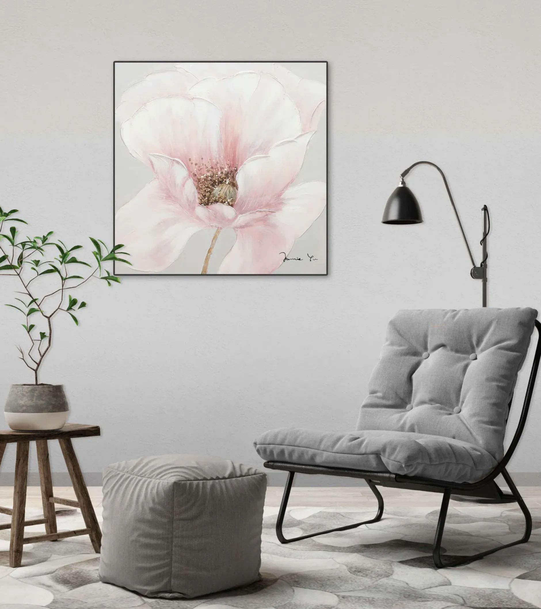 Handgemaltes Gemälde 'Flower of Faith' 60x60cm | inkl. Echtheitszertifikat