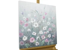 Handgemaltes Gemälde 'Flowery Meadow' 60x60cm | inkl. Echtheitszertifikat