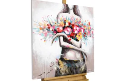Handgemaltes Gemälde 'Flowery Temptation' 80x80cm | inkl. Echtheitszertifikat