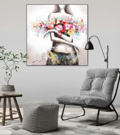 Handgemaltes Gemälde 'Flowery Temptation' 80x80cm | inkl. Echtheitszertifikat