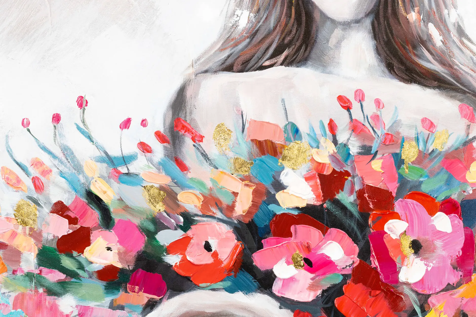 Handgemaltes Gemälde 'Flowery Temptation' 80x80cm | inkl. Echtheitszertifikat